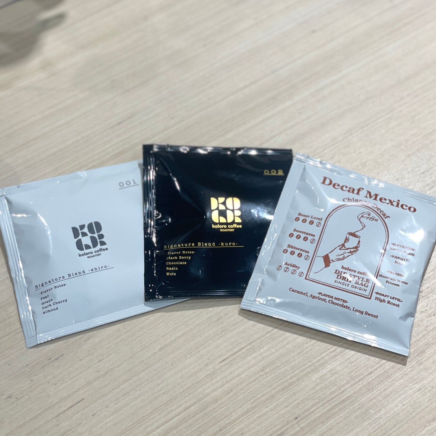 Koloro Coffee Roastery[ Shiro 001/Kuro 002/Decaf Mexico]